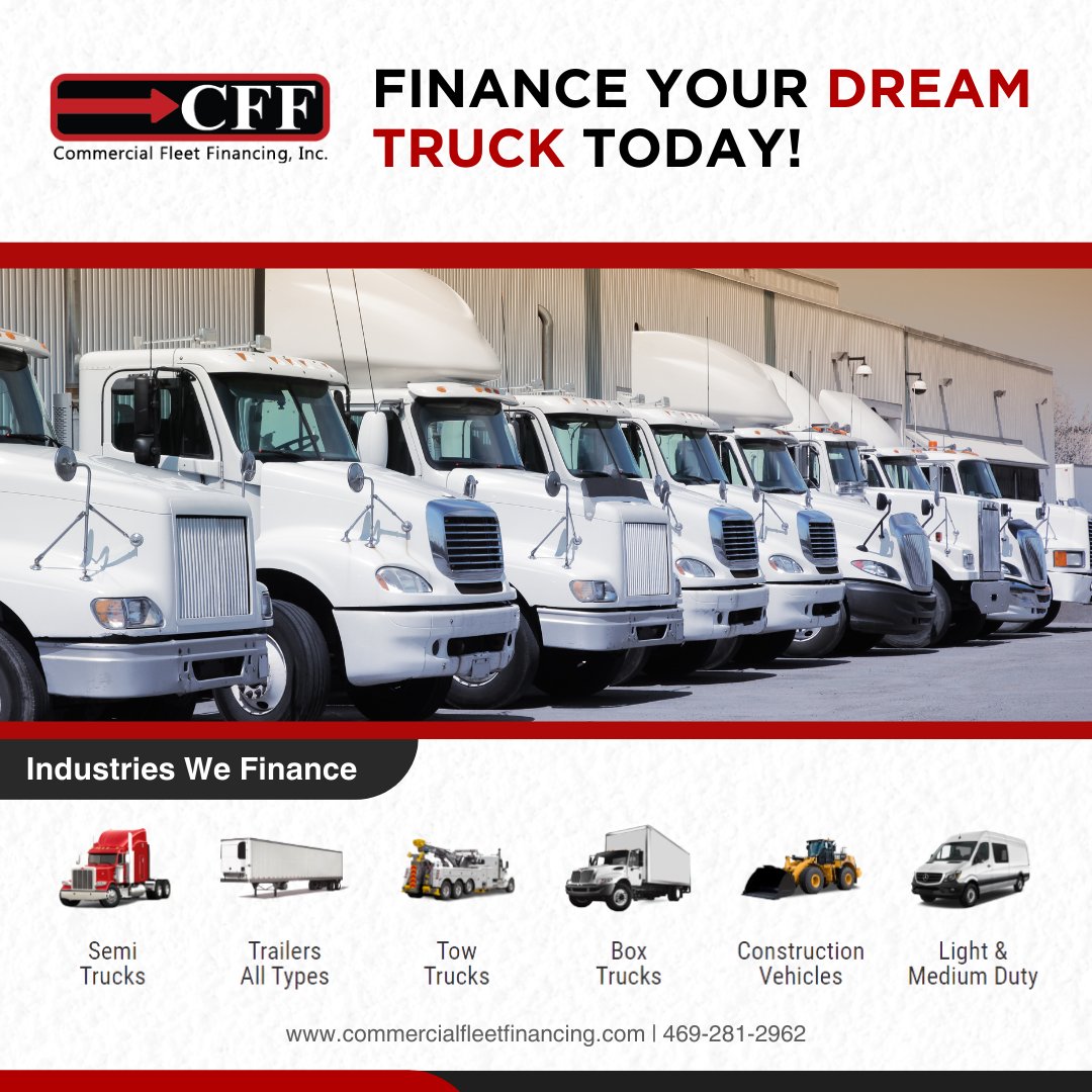 inance Your Dream Truck Today! 💼💰 Unlock the path to owning your dream truck with our tailored financing options. Whether you're a small business owner or an experienced trucker, we've got the perfect solution to get you behind the wheel.