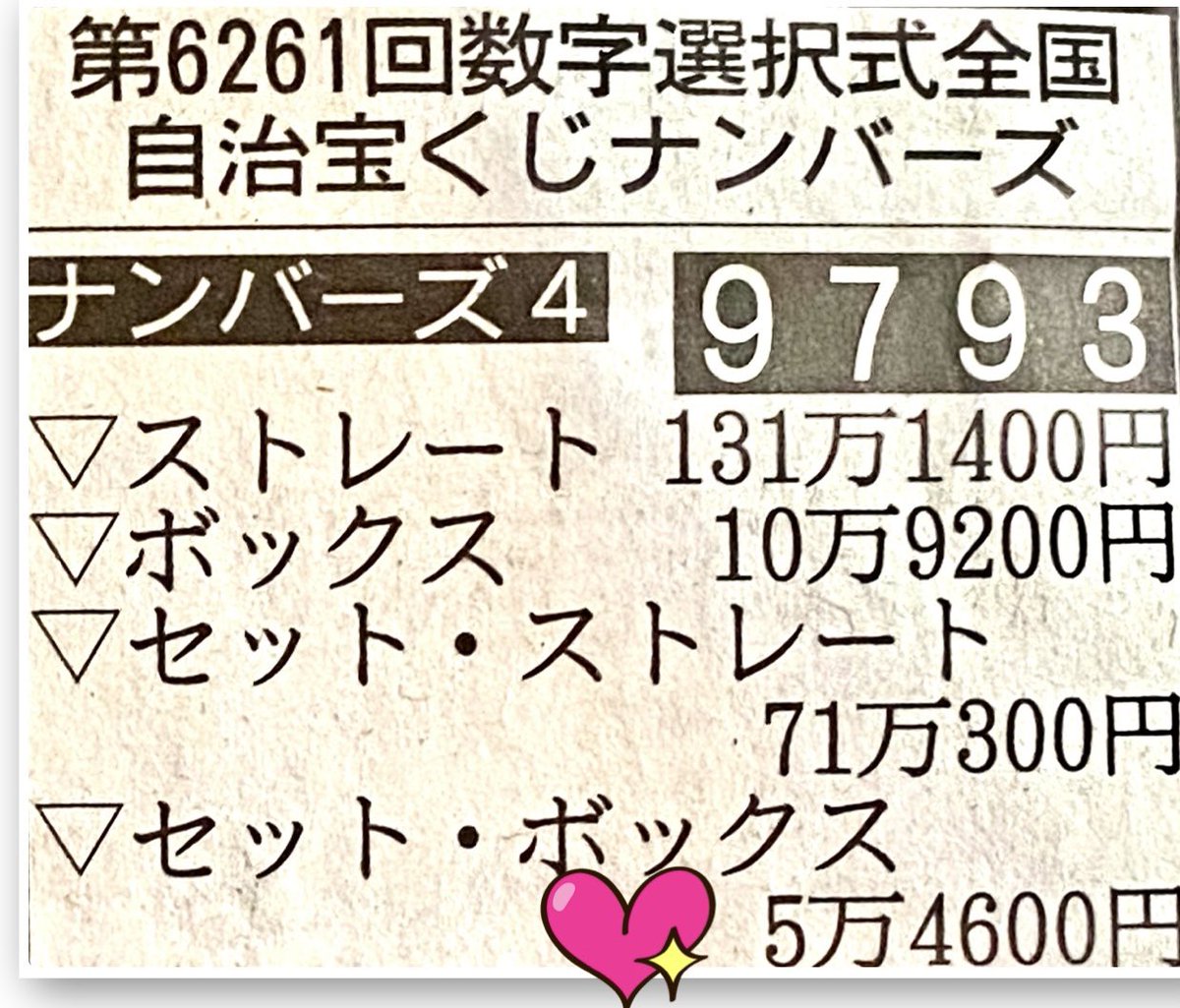 mongaikan45's tweet photo. ＃Numbers4 ＃SETBOX
Numbers 4のSET買いのBOXが的中🎯㊗️🎊
惜しくもストレートでは
無かったけど　いずれストレートも当たると期待して👍 https://t.co/gRa0pFVOsm