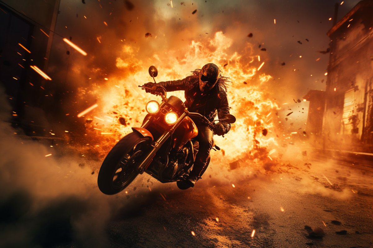chaseleantj's tweet photo. How to make explosive cinematic scenes with Midjourney

Prompt: an epic cinematic still, [SUBJECT], fiery explosion, intense action, directed by michael bay

The key:

Adding "epic" and "intense action" to the prompt makes the explosion pop out.

Let's make some explosions! https://t.co/CgNZCeuW96