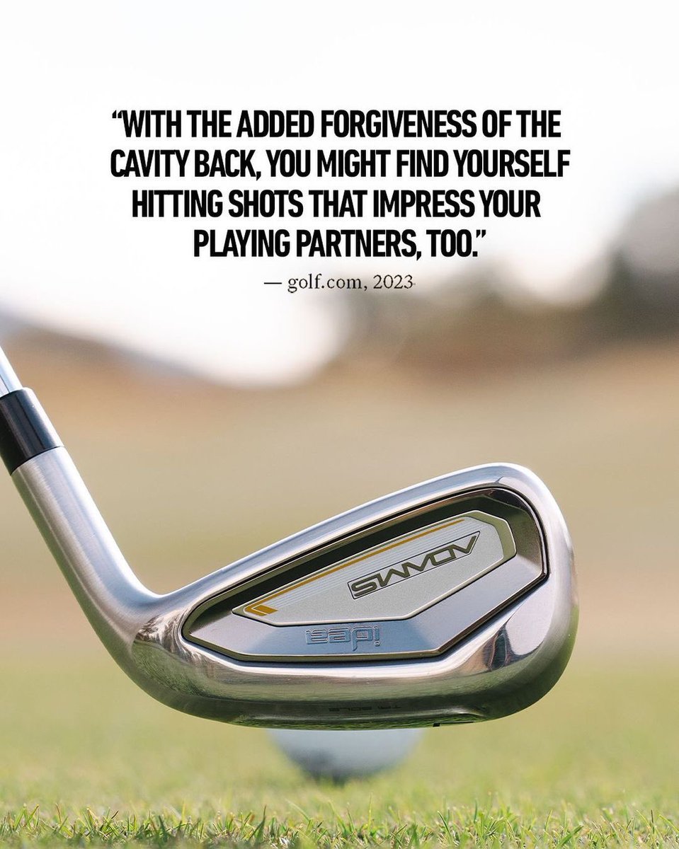 AdamsGolfCA's tweet photo. Start showing up and showing out on the course. 🎯

Shop the Idea Irons and experience the forgiveness of the cavity back today: https://t.co/7ty9UvoaMA https://t.co/tik8RAKLob