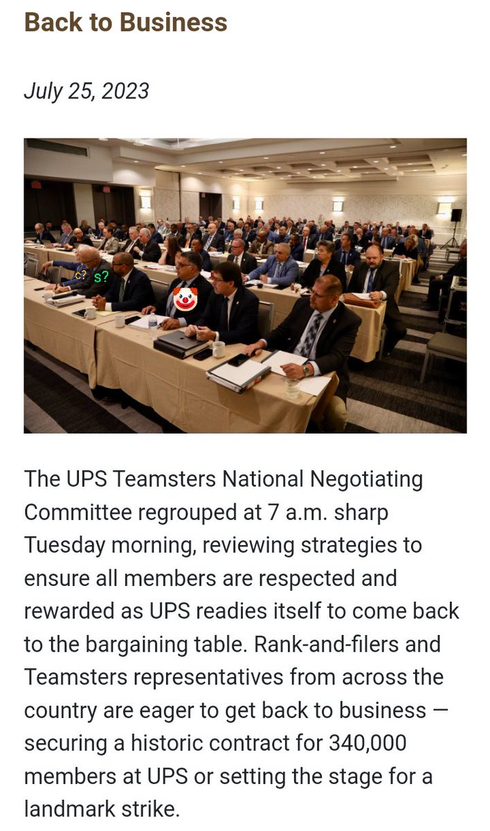 BrJoeBalkis's tweet photo. 7/25/23
#upsNegotiationsUpdate
Back to business / business #unionism
We need to #organize the #VoteNo  We should #WildCat on 8/1
#sob lead people to believe we would be on #strike if we didnt have a #contract on 8/1
#ups didnt #negotiate in a timely fashion
Contact me to organize https://t.co/feWqC1dKFp