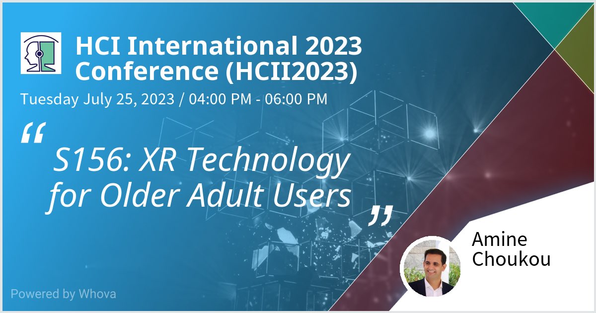 I am speaking at HCI International 2023 Conference (HCII2023). Please check out my talk if you're attending the event! #hcii2023 #hcii - via #Whova event app