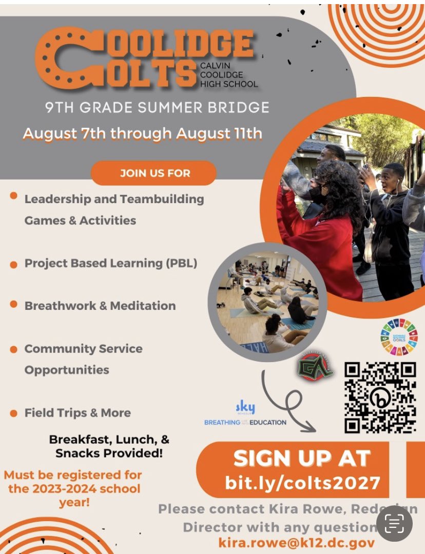 @dccoolidgeshs @dcpublicschools Calling all 9th GradeStudents.We are ready for Summer Bridge. Sign up today- bit.ly/colts2027