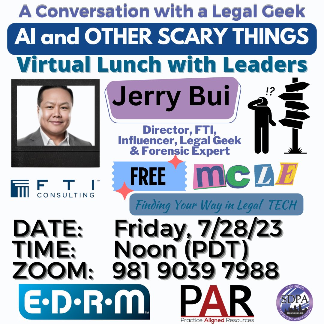 WiESanDiego's tweet photo. Please join the San Diego Paralegal Association's next Virtual Lunch with Leaders which has two powerhouses (Melissa “Rogo" Rogozinski &amp; Jerry Bui) talking about "authentic branding." This fabulous session should NOT be missed. https://t.co/dRjU1LvovU