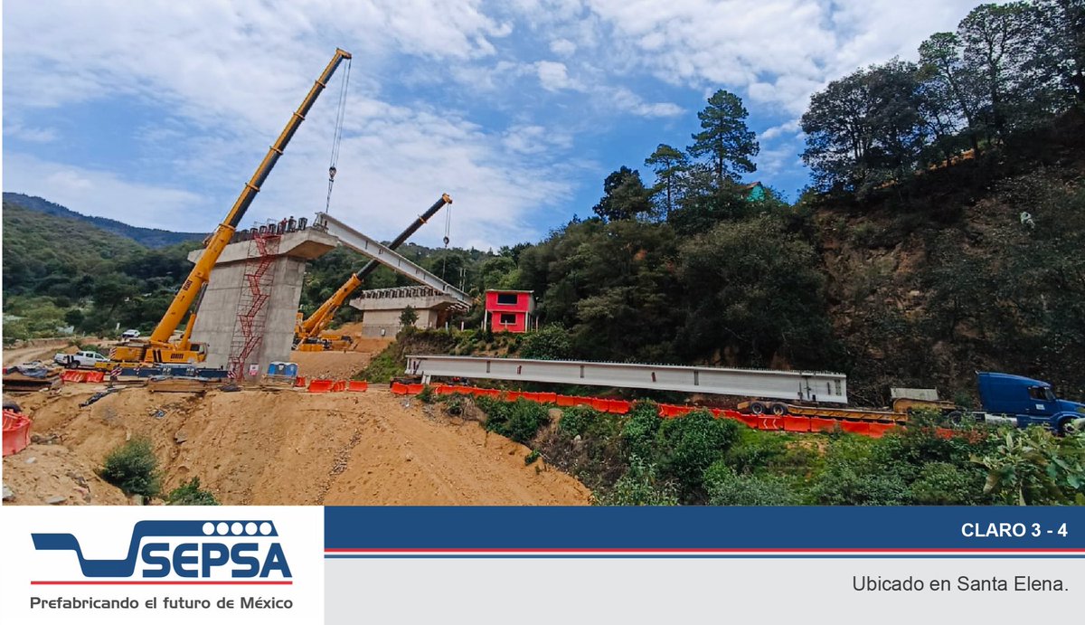 SEPSACV's tweet photo. Fabricación, transporte y montaje de #trabes prefabricadas de 42 metros de largo para Puente Sta. Elena.
#62AñosDeExperiencia
#PrefabricandoelFuturodeMéxico
#prefabricadosdealtacalidad https://t.co/d4EXMDlOzw