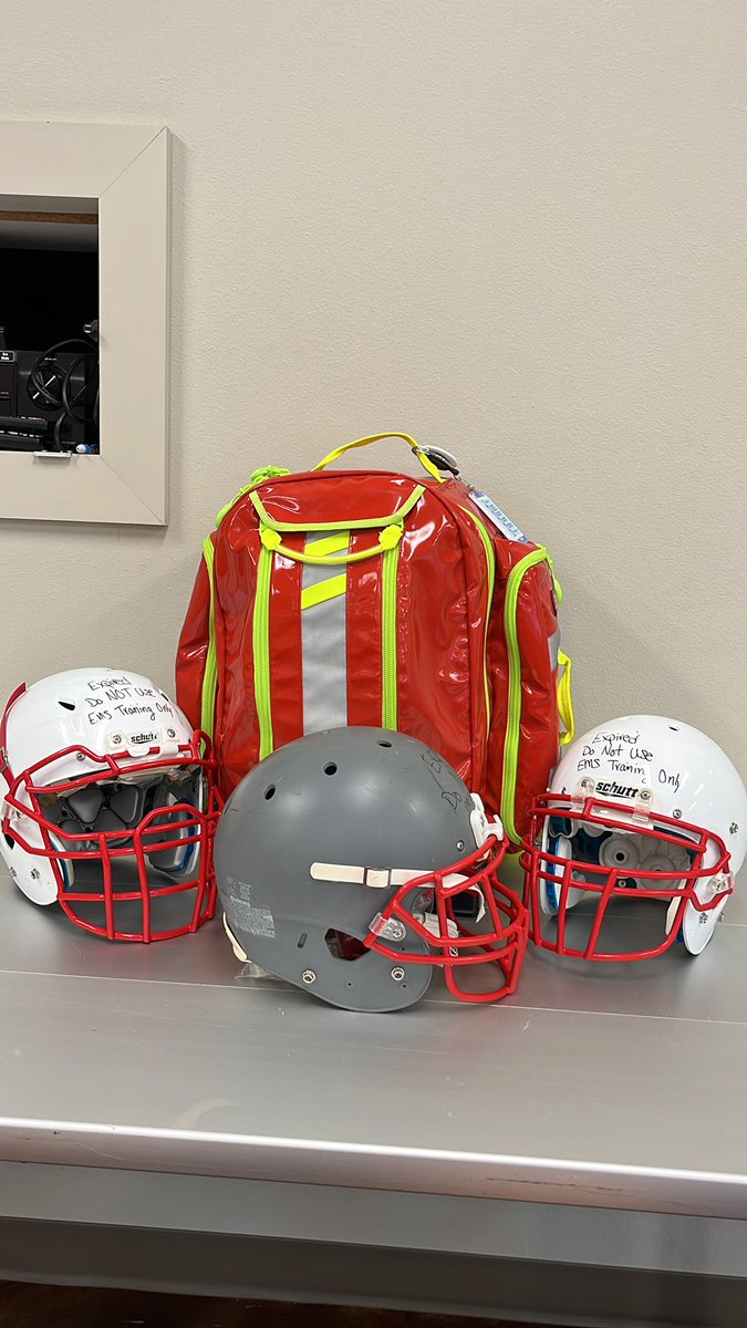 Huge thank you to <a href="/FCIndianFB/">Forest City Football</a> for letting me have a few expired helmets and extra clips to be able to practice equipment removal with the Forest City Ambulance Service so we are all better prepared in case of an emergency! We had a great training session tonight!