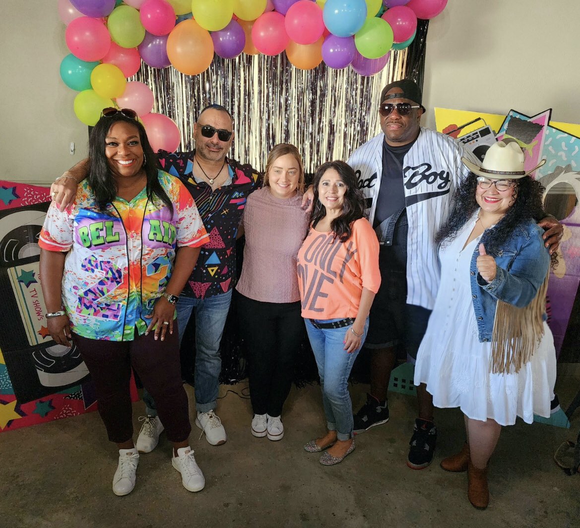 annette_mia's tweet photo. Leadership Day 1-Celebrating every decade @BeevilleISD We are representing the 70s 80s 90s 2000s…We are also the voice of this generation, of this decade…we are ready to bring it for kids & be the loudest voice! #Principals #Supervisors #LeadershipMatters #BeetheWhy #WeLeadTX https://t.co/piHpBhzgSQ