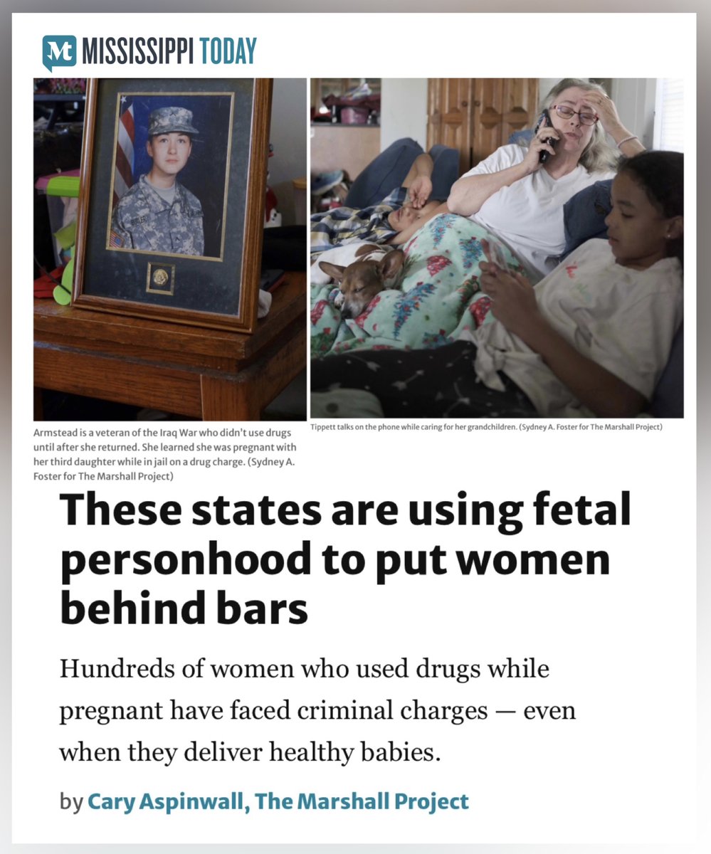 ‼️Mississippi, Alabama, Oklahoma &amp; South Carolina have already been using fetal personhood to put women behind bars‼️
#SaveMississippi #SaveAlabama #SaveOklahoma #SaveSCarolina 

This is a slippery slope. Law enforcement and prosecutors in these states have expanded their use of
