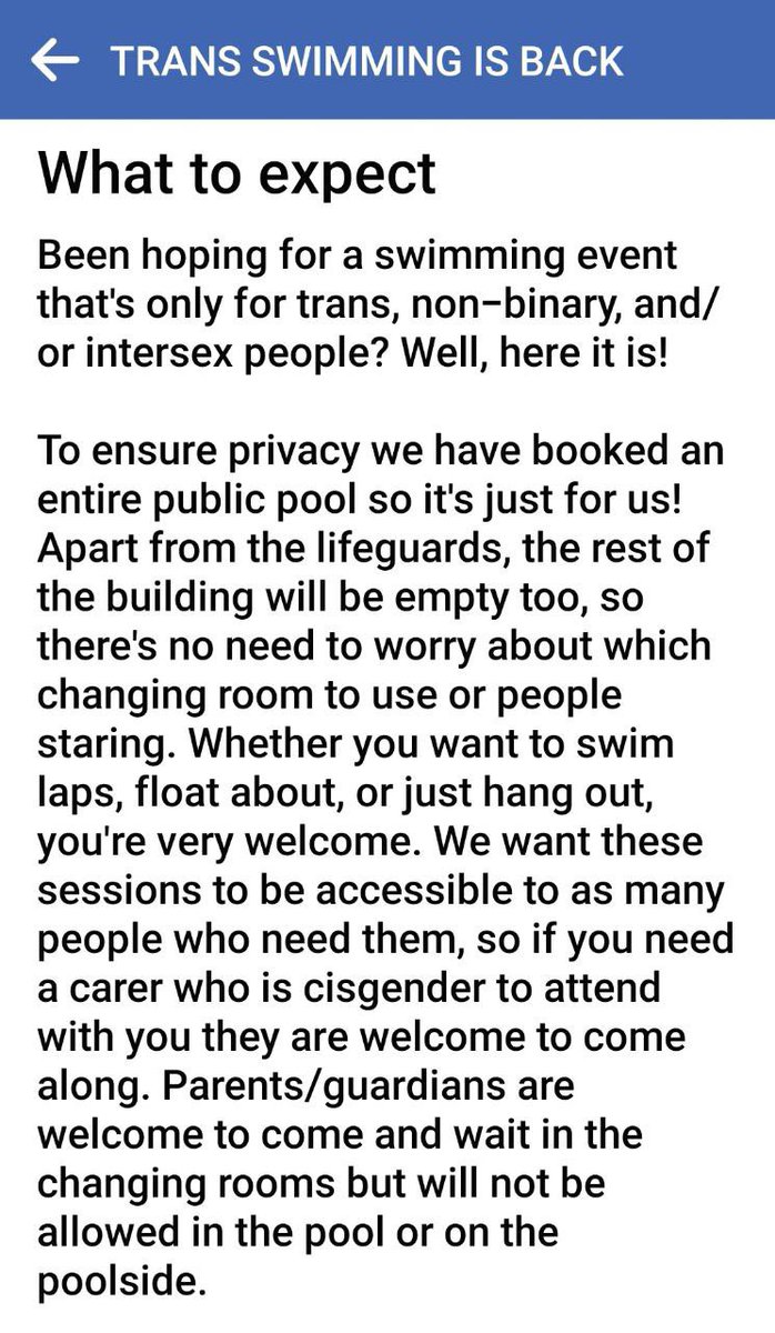 🚨 BREAKING: Citibank is sponsoring an all-ages trans only swimming event for 'trans, non-binary, and intersex' adults AND CHILDREN. 

The event is ALL AGES and PARENTS ARE NOT ALLOWED IN OR NEAR THE POOL.

They booked an entire public pool and the entire building will be empty