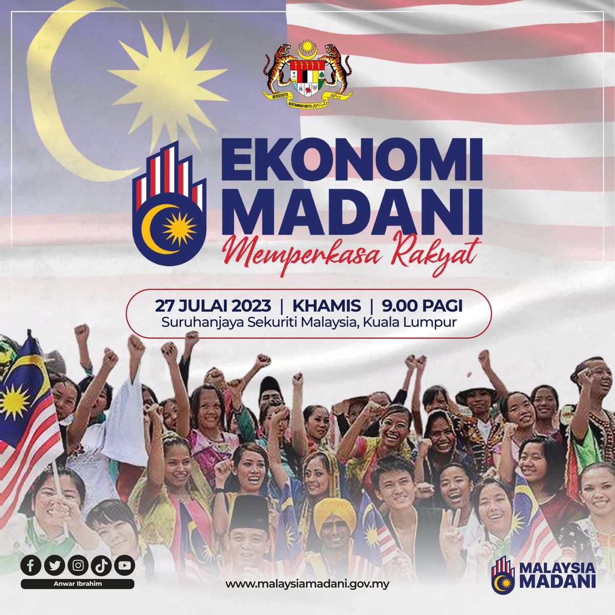 anwaribrahim's tweet photo. Esok saya akan meluncurkan "Ekonomi MADANI: Memperkasa Rakyat" yang merupakan pengemudian dan pengarahan baharu ekonomi untuk menjamin masa depan negara. Nantikan, Insya-Allah. 

#MalaysiaMADANI https://t.co/JEMI5hiFoj