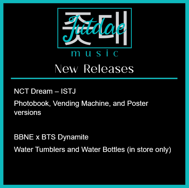 JutdaeMusic's tweet photo. 🎉 New Inventory! 🎉
NCT Dream ISTJ - Photobook, Vending Machine, and Poster versions! 7Dream and SMinis coming soon!
BBNE X BTS Dynamite Water Tumblers/Bottles
#jutdae #jutdaemusic #kpopclt #kpopcharlotte #charlottekpop #cltkpop #nckpop #kpopnc #kpopstore #kpop #kpopalbum https://t.co/y4ibSmv8Jl