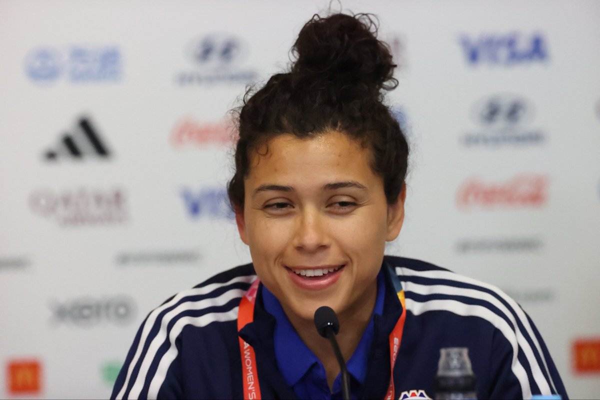 Former <a href="/PennStateWSOC/">Penn State Women’s Soccer</a> star Rocky Rodriguez at a pre-match news conference in Dunedin NZ. Her Costa Rican team takes on Japan later tonight. 

📷: <a href="/GelhardMatthew/">Matthew Gelhard</a>