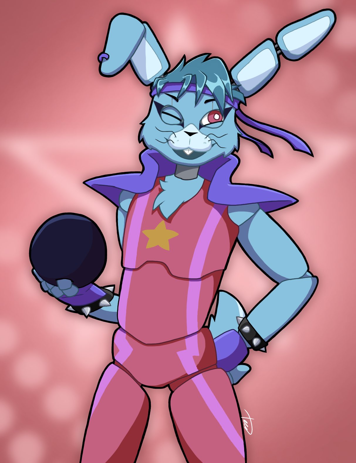 How to draw Glamrock Bonnie (FNaF: Security Breach)
