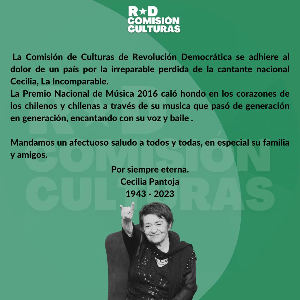 Nos sumamos al pesar por la partida de la gran Cecilia , descanse paz maestra.