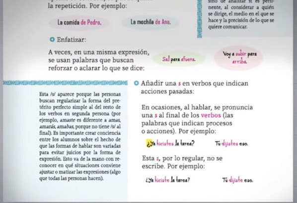 EIJefeDiego's tweet photo. En los libros de texto de la SEP se normaliza el uso de la S al final de los verbos.

       Hicistes
       Vistes
       Dijistes

También se incluyen barbaridades tipo “Salir para afuera” y “Subir para arriba”.

¿Esto es fake, verdad? ¿Verdad? ¿VERDAD? https://t.co/eyizjqJav3