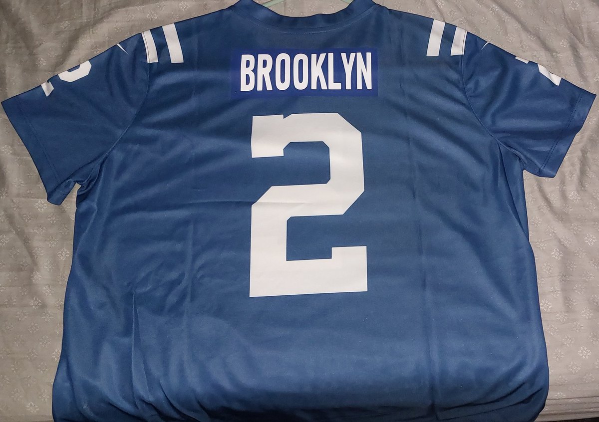 HiTone2's tweet photo. Made my daughter a custom jersey for #ColtsTrainingCamp tomorrow! Had to improvise, but I think it turned out nice. https://t.co/boz2WjoePx