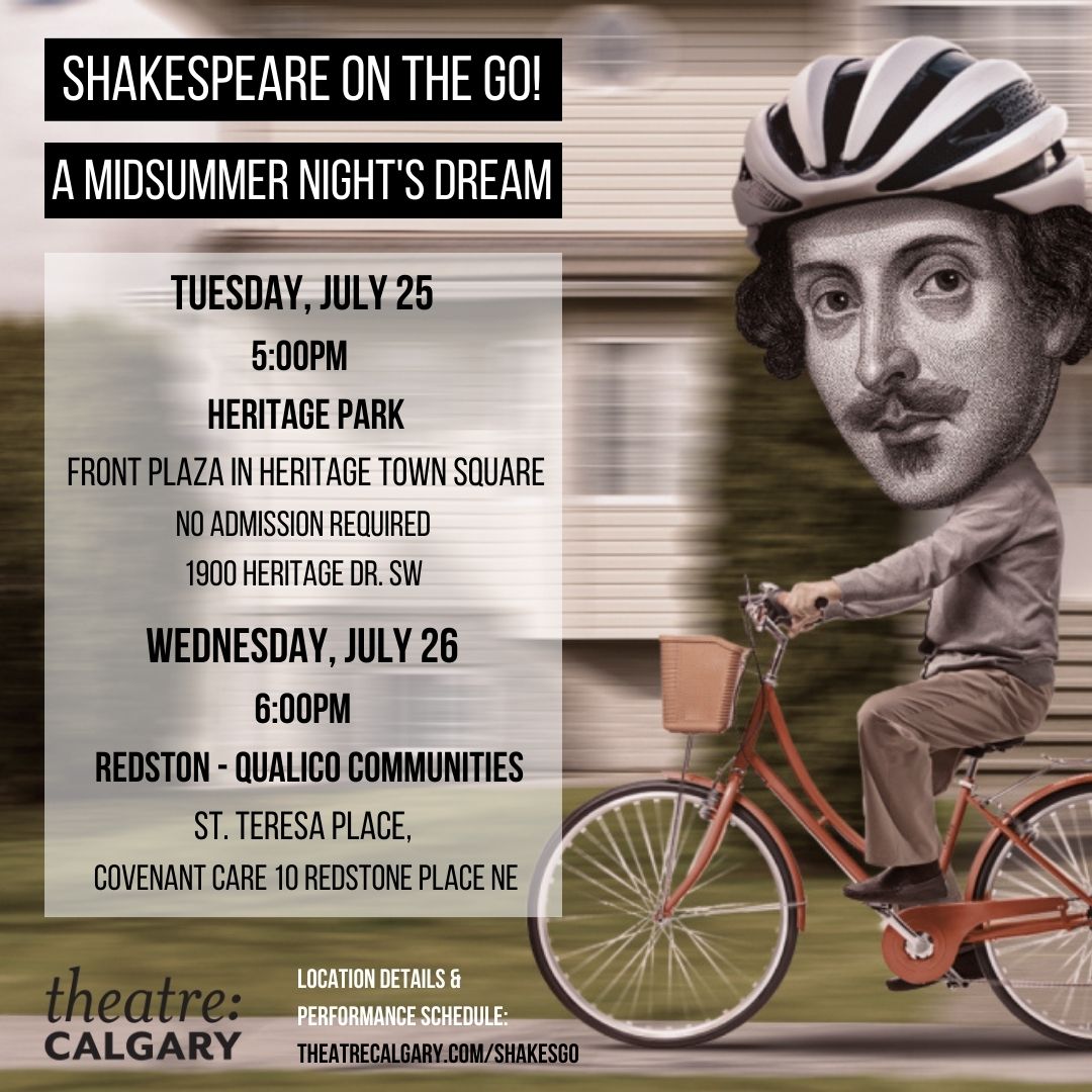 We had another fun show at Heritage Park today, thanks to everyone that joined us! 😎

Find us tomorrow at <a href="/QCCalgary/">Qualico Communities YYC</a> in Redston at St. Teresa Place! 🎭

A Midsummer Night's Dream is great for all ages! Shows are outdoors &amp; by donation🌞

Details: bit.ly/4471q0rv

#yyc
