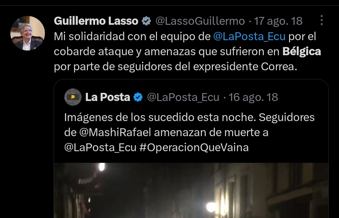 AlmaMiaEcu's tweet photo. Recuerdan cuando Lasso y Boscán eran amiwis?

Claro, su odio por @MashiRafael los unía.

El tiempo pone las cosas en su lugar. https://t.co/9yZK5UNwma
