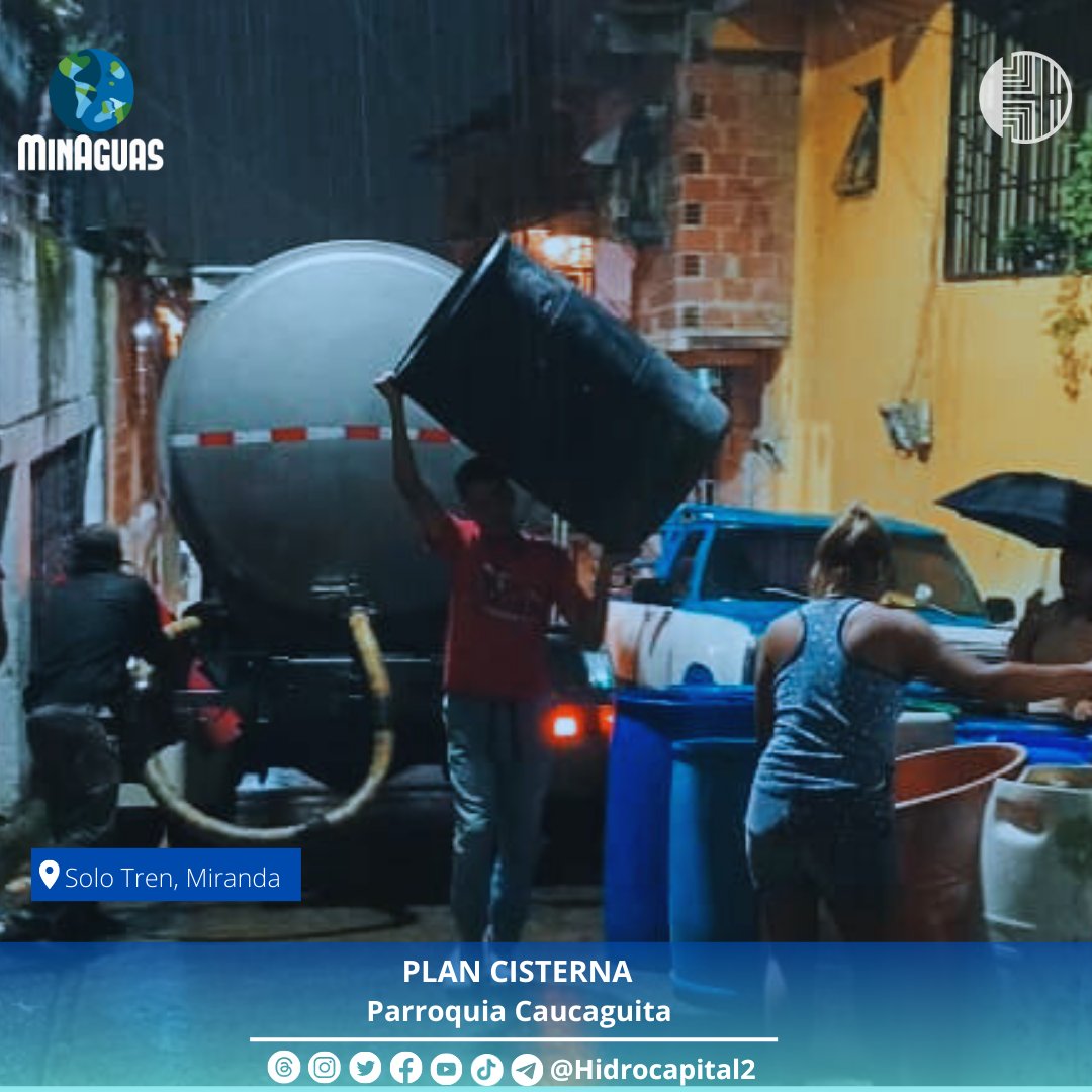 hidroven_ve's tweet photo. #PlanCisterna De Hidrocapital desplegado de manera simultánea en el sector Solo Tren, Parroquia Caucaguita, Municipio Sucre del estado Miranda @NicolasMaduro @RMarcoTorres @harolclemente https://t.co/KKbA3byrAg