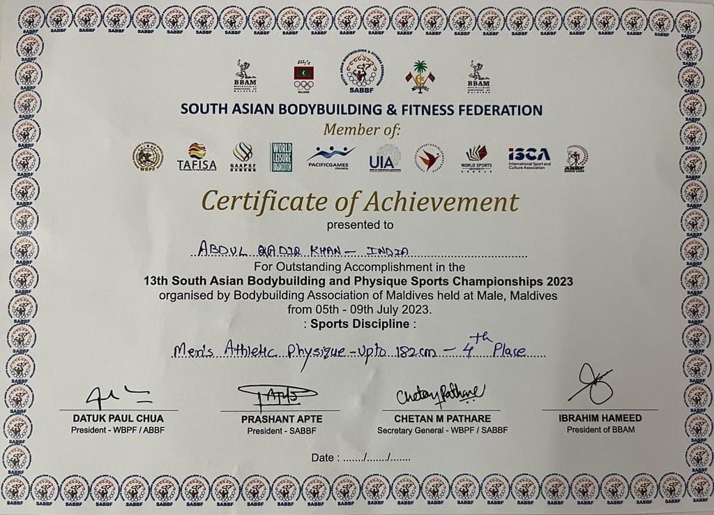 IaSouthern's tweet photo. #Proud
#SouthernStarAchiever

Maj AQ Khan, Signal Regt represented India in 13th #SouthAsian Bodybuilding Championship at #Maldives in July. Secured 4th position amongst competitors from 8 nations. Qualified to represent India in 14th #WorldChampionship  #SouthKorea in Nov 23 https://t.co/SxjYVnVgSQ