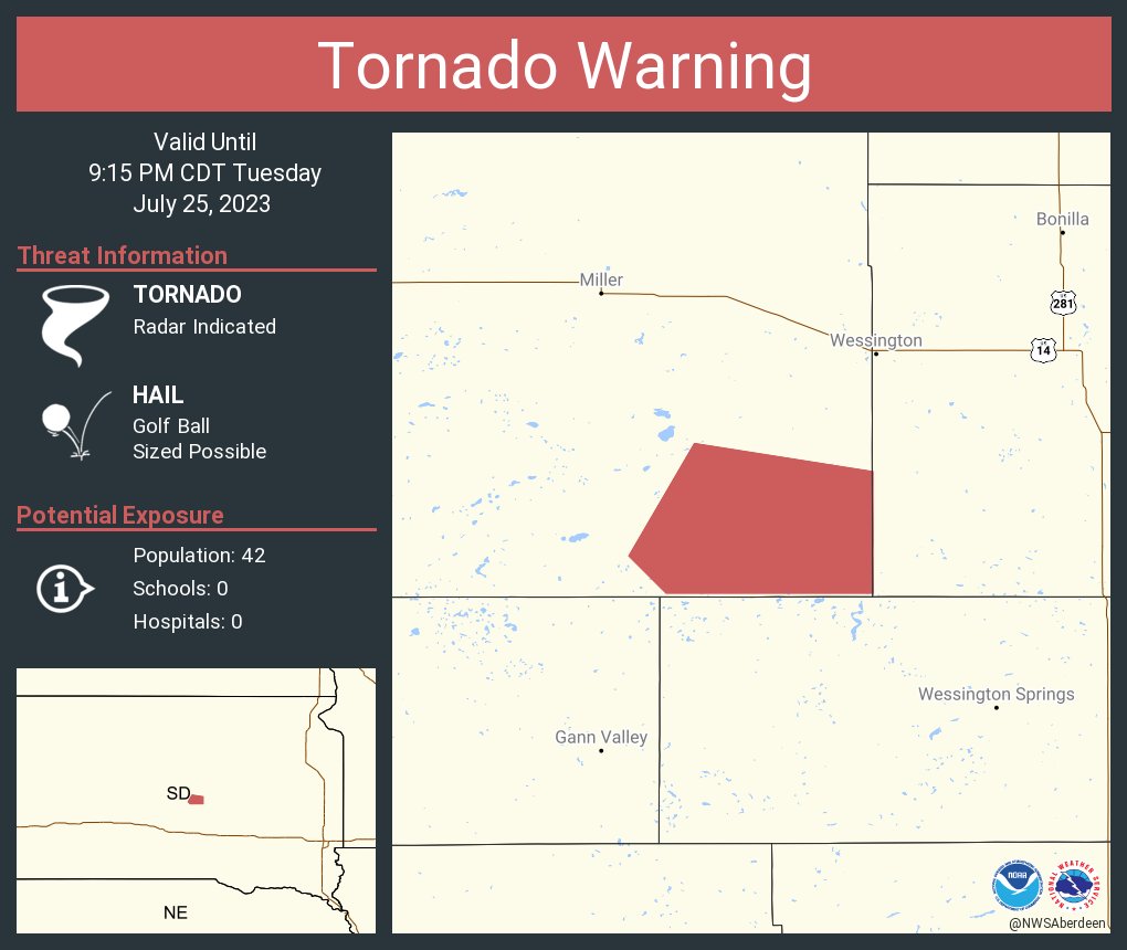 RT @NWStornado: Tornado Warning continues for Hand County, SD until 9:15 PM CDT https://t.co/wD8mF6bp3k