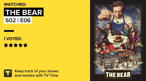 n_909n's tweet photo. The Bear - S02 | E06 on TV Time
فضيعة الحلقة اول عشرة دقايق شيكت كم باقي على الحلقة، اتوترت منهم ١٠/١٠ 👍🏼 https://t.co/rXO02BDBax https://t.co/SMhPywhnfY