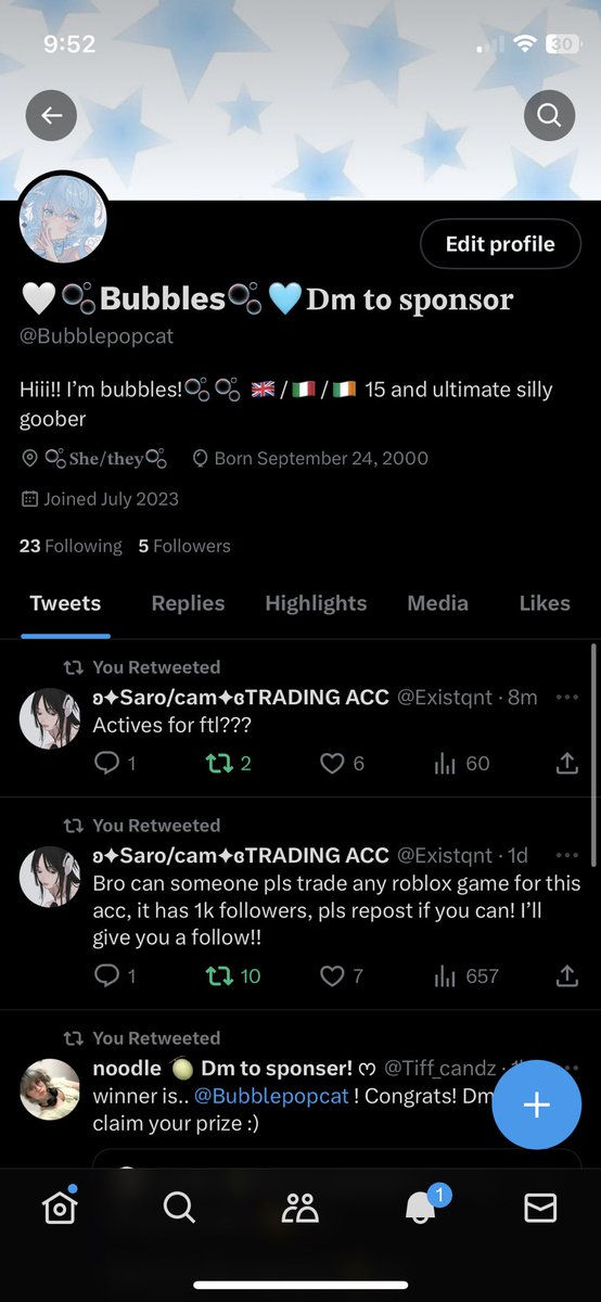 When this acc hits 10 followers the ftl will be posted!!:D