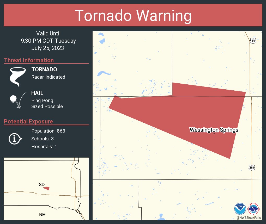 RT @NWStornado: Tornado Warning including Wessington Springs SD until 9:30 PM CDT https://t.co/XEJoEvl0fC