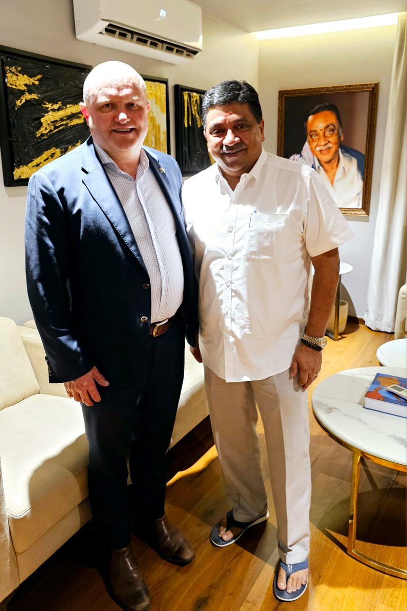 Pleasure to meet with @ptrmadurai Minister for Information Technology & Digital Services of Tamil Nadu, India last week in Chennai. Great to hear about the Minister's earlier visits to Australia & his excellent knowledge on various topics. I thank him for his kind invitation.