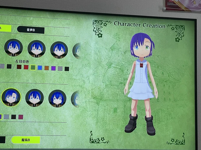 まぁ今回はキャラメイクの パーツがどれだけあるか 見たかっただけでちゃんと やるならやるで最初は メインのストーリーモードから 始めるけど意外とキャラメイクの 自由度高くてビックリしちゃった。 まさかオッドアイあるとは。