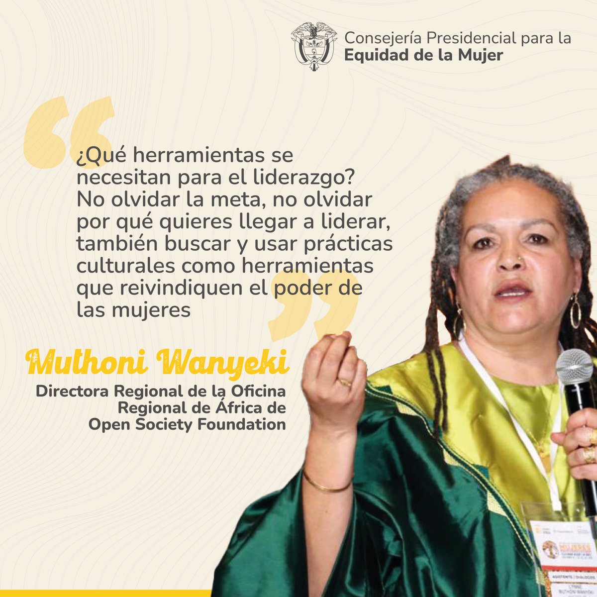 Equidad Mujer (@equidad_mujer) on Twitter photo 🧐Conoce algunas reflexiones que las invitadas al panel "Empoderamiento y Liderazgo Femenino" compartieron con la Consejera Presidencial,
<a href="/Cleme_Carabali/">Clemencia Carabalí Rodallega</a>, en el Encuentro Internacional #TejiendoDesdeLaRaíz hoy: Día Internacional de las Mujeres Afrodescendientes y de la Diáspora 🧐Conoce algunas reflexiones que las invitadas al panel "Empoderamiento y Liderazgo Femenino" compartieron con la Consejera Presidencial,
<a href="/Cleme_Carabali/">Clemencia Carabalí Rodallega</a>, en el Encuentro Internacional #TejiendoDesdeLaRaíz hoy: Día Internacional de las Mujeres Afrodescendientes y de la Diáspora
