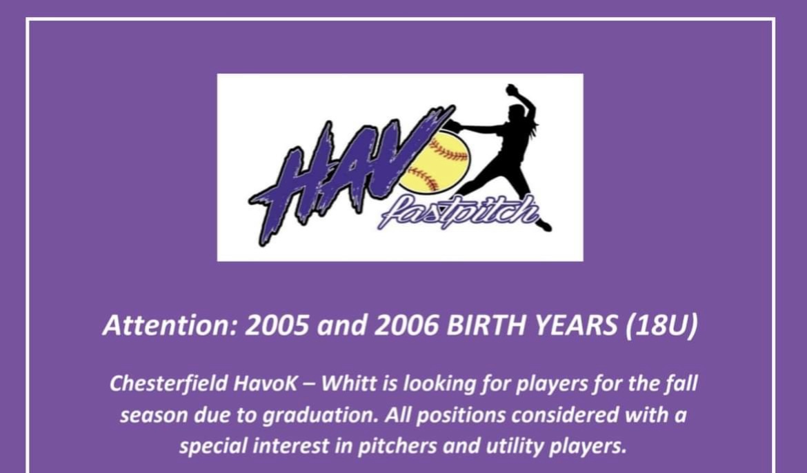 HavokWhitt's tweet photo. TRYOUTS! TRYOUTS! TRYOUTS!
Aug. 1 @ Midlothian High School 
6-8 pm or contact for private tryout. ‘07’s also welcomed 
Contact: cboysnhoos@verizon.net https://t.co/rQcqETVz9L