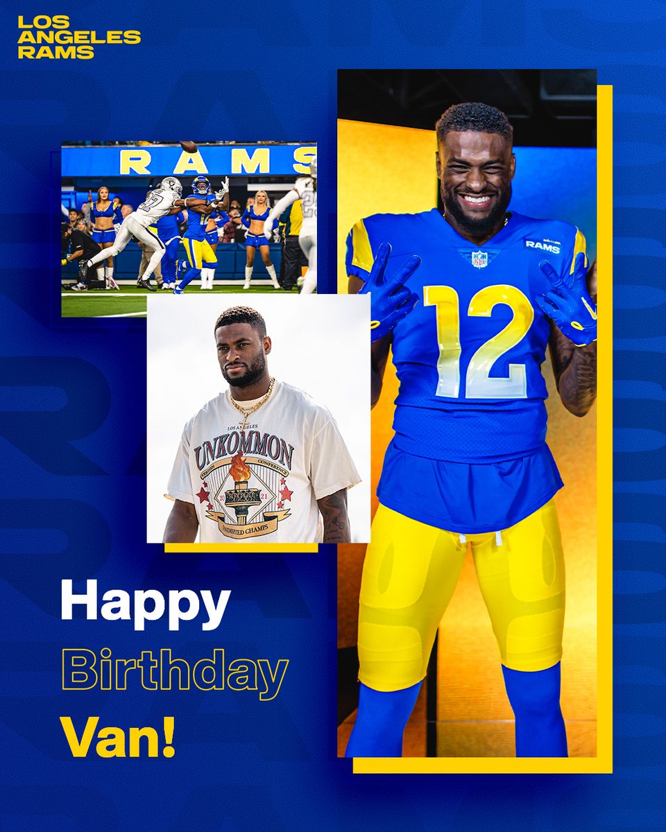 RamsNFL's tweet photo. Help us wish @VanJefferson12 a very happy birthday!! 🥳 https://t.co/A8WrbHpFT2