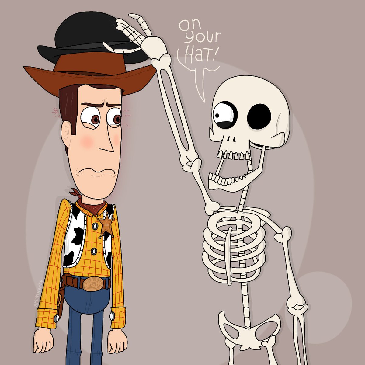 brianhart2382's tweet photo. on your hat!
#toystory #woody #corpsebride #bonejangles #crossover #fanart https://t.co/SfNKzaDoHb
