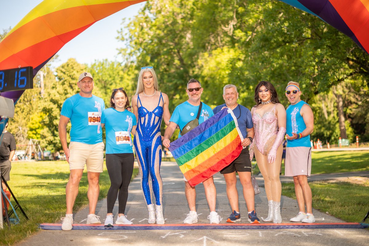 VanPrideRun's tweet photo. Vancouver Frontrunners and Pride Run &amp; Walk  acknowledge we are the recipient of a @CityofVancouver Sport Hosting Grant helping us bring back the full on in-person event run after a pandemic hiatus. ❤️ Thanks also to the Park Board Vice Chair and Commissioners who joined us. ❤️ https://t.co/mo4zTlCzh3