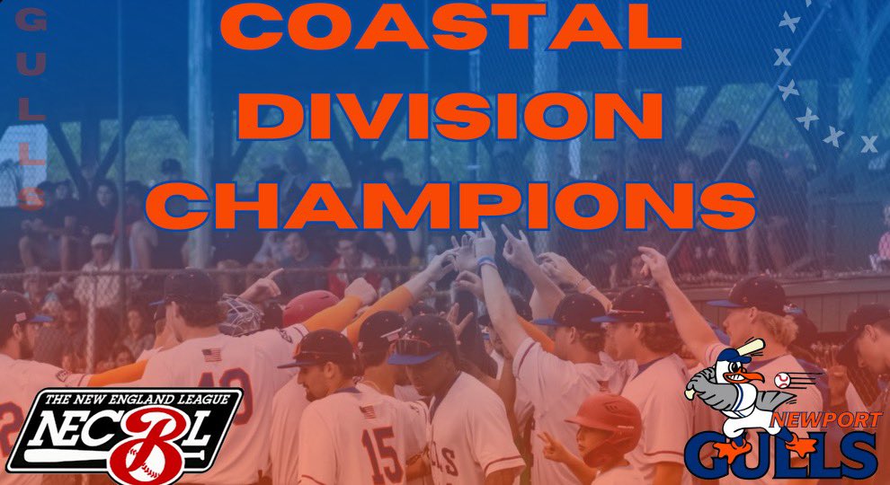 With their win tonight over Martha’s Vineyard, the Newport Gulls are your NECBL Coastal Division Champions! 

They have now won the Coastal Division two years in a row! 

Let’s go Gulls!