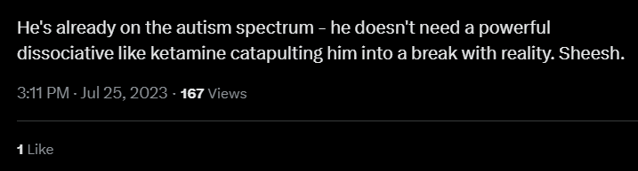 SAMOYEDCORE's tweet photo. rt if you are on the autism spectrum and need a powerful dissociative like ketamine to catapult you into a break with reality https://t.co/WmBs1kJpBK