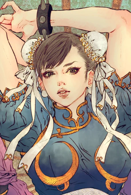 SFVのエンドカードの一部。春麗さん。画:ヒナナナさん。