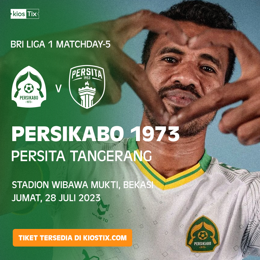 Tiket pertandingan <a href="/persikabo__1973/">Official Persikabo</a> vs <a href="/Persitajuara/">Persita Tangerang</a> sudah bisa kamu beli sekarang juga di kiostix.com atau klik👉bit.ly/persikabotix3

Jumat, 28 Juli 2023
Kick Off - Pukul 15.00 WIB
Stadion Wibawa Mukti

#Persikabo #LaskarPadjajaran #Bogor
#Kiostix