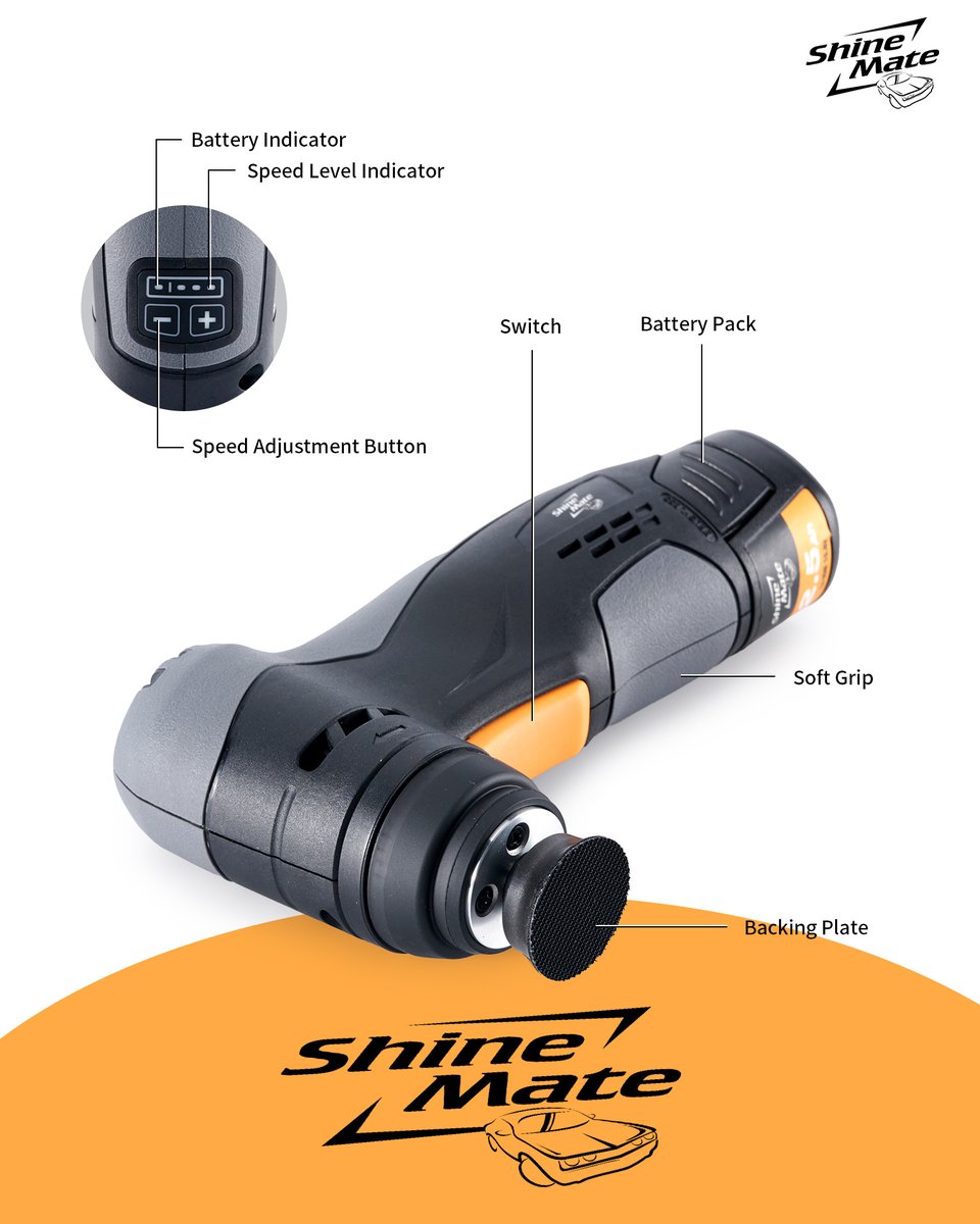 Shinemate1's tweet photo. ShineMate EB200, Cordless Spot Sander
3mm orbit, 40min working time
#detailing #polisher #carcare #carwash #shinemate #automotive #powertools #polishing #autodetailing #restoration #paintcorrection #sander #electricsander #sanding https://t.co/BRjYocJ88C