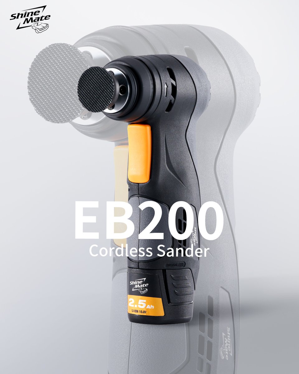 Shinemate1's tweet photo. ShineMate EB200, Cordless Spot Sander
3mm orbit, 40min working time
#detailing #polisher #carcare #carwash #shinemate #automotive #powertools #polishing #autodetailing #restoration #paintcorrection #sander #electricsander #sanding https://t.co/BRjYocJ88C