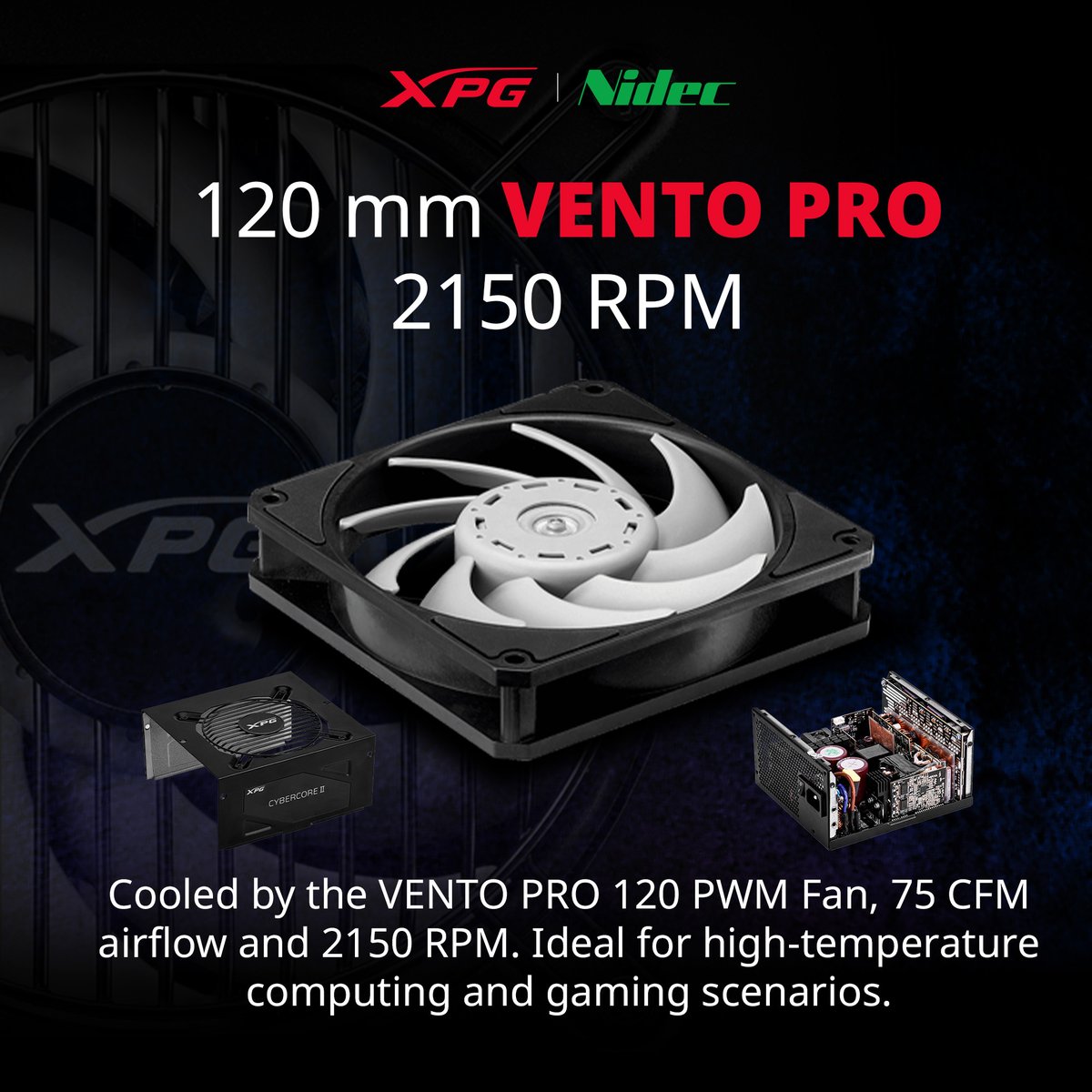 XPG_Global's tweet photo. XPG CYBERCORE II Platinum includes a 120mm Nidec VENTO PRO high static pressure radiator fan with a maximum operating speed of 2150 RPM. This updated model comes with a 12VHPWR connector meets the new Intel ATX 3.0 spec standards!
#XPG #CYBERCOREII #PSU https://t.co/xjsDLNREb0