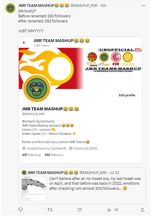 MASHUP_JMR's tweet photo. My alt account @Quicksilver_JMR VS this account...
big difference bruh 🌚 https://t.co/6e1jBJYlod