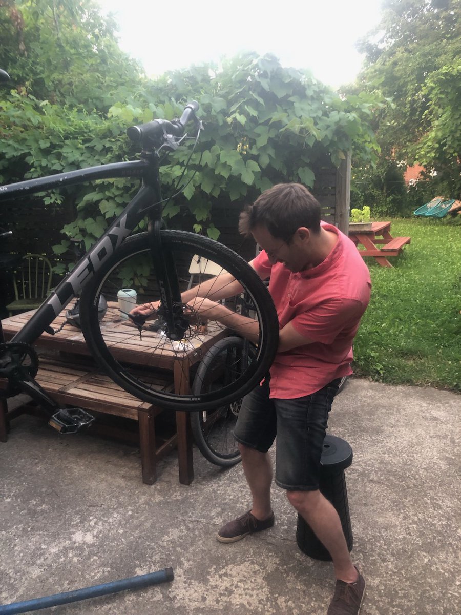RealDanChrist's tweet photo. Great bike repair lesson with @MatteoZammitt what a pro!!! https://t.co/aqf6HLk4Xo
