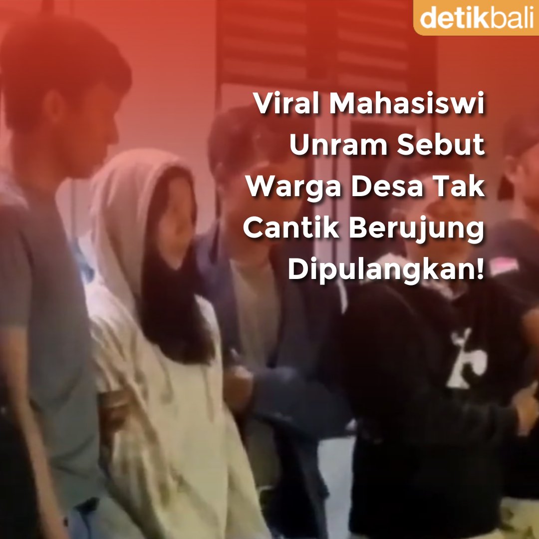 detikbali__'s tweet photo. Waduh! Mahasiswi Unram berinisial NWAP viral setelah menyebut tidak ada perempuan cantik di Desa Kayangan, Kecamatan Kayangan, Kabupaten Lombok Utara, NTB, tempat ia KKN!
#kayangan #unram #kkn #viral #trending https://t.co/tk5GUPHR4U