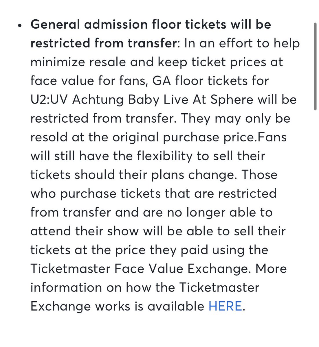 MaddieTheis2's tweet image. Take note from how @U2 is handling their general admission tickets. This proves that it is completely possible for Taylor and her team to push @Ticketmaster to disable transfers and only allow resale at face value @taylorswift13 @taylornation13 @treepaine @AEGworldwide