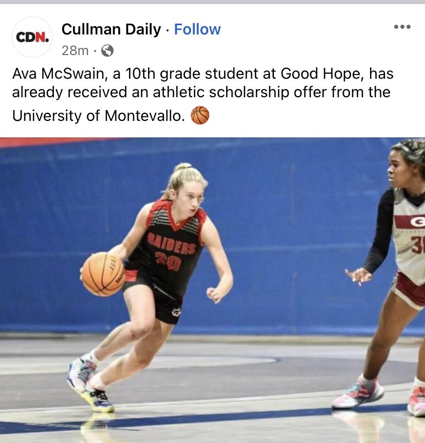 Ava McSwain (@avamcswain20) on Twitter photo Thank you <a href="/cullmandaily/">Cullman Daily</a> for this post! I’m so excited for this offer! can’t wait for the season with <a href="/goodhopehigh/">Good Hope High</a> !
looking forward to Memphis this weekend with my AAU team! @AlSoStarz_Veal <a href="/ALSoStarz/">AL Southern Starz</a> Thank you <a href="/cullmandaily/">Cullman Daily</a> for this post! I’m so excited for this offer! can’t wait for the season with <a href="/goodhopehigh/">Good Hope High</a> !
looking forward to Memphis this weekend with my AAU team! @AlSoStarz_Veal <a href="/ALSoStarz/">AL Southern Starz</a>