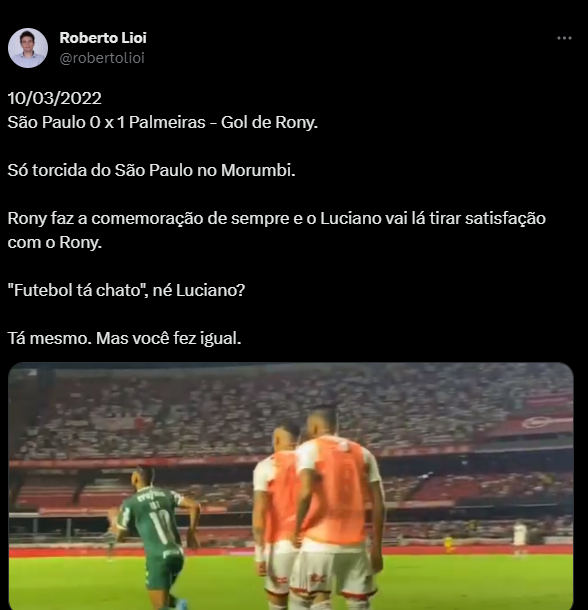 Aí é foda hein Luciano? Futebol tá chato kkkkkkkkkkkk