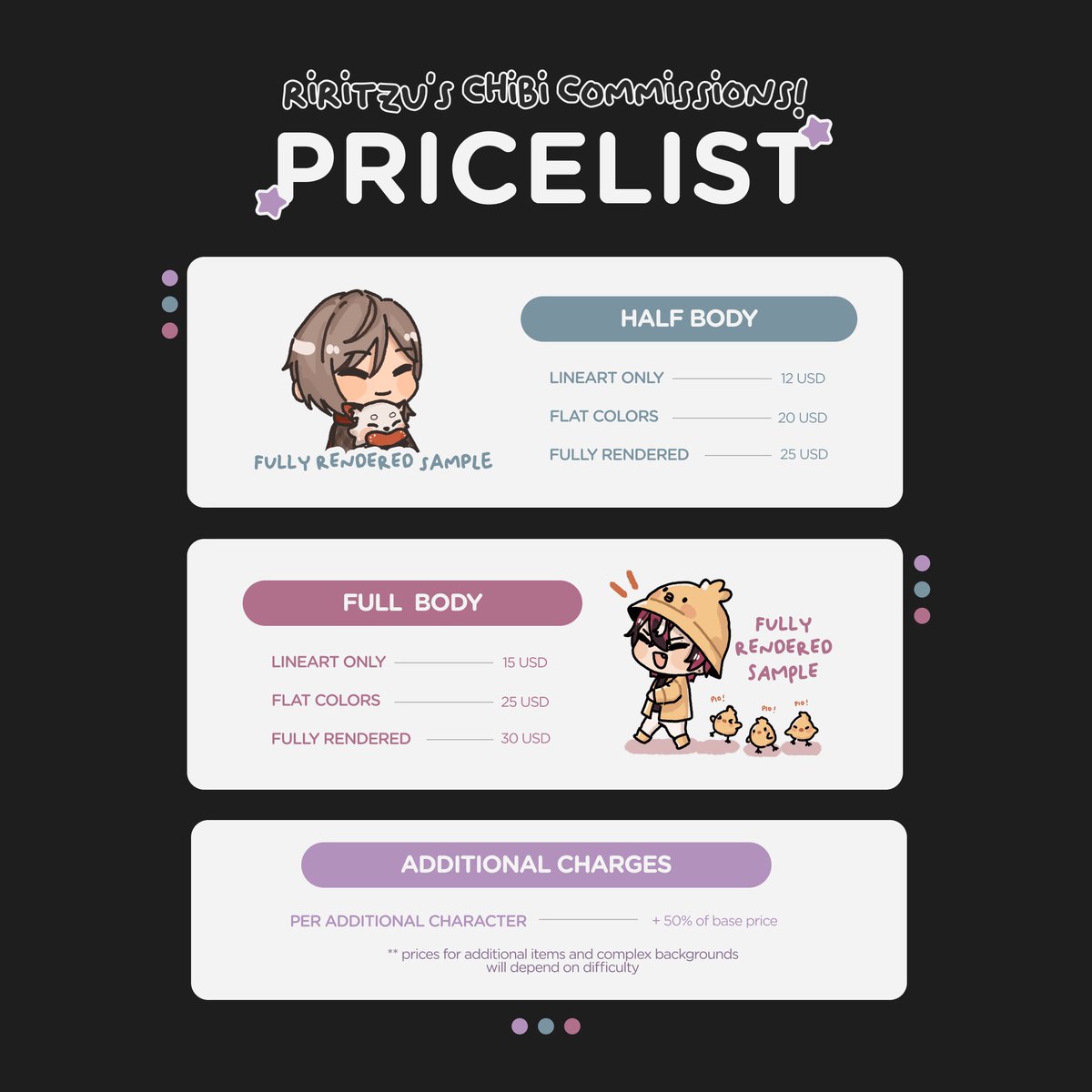 riritzu's tweet photo. EMERGENCY CHIBI C☆MMS !!
- opening some slots to help with my grandpa's medical bills. pls check all the details below and send me a dm if interested <3

my kofi is also open for donos! i would really appreciate any help i can get to support my family 🤍 https://t.co/VXZAvk2Wyi https://t.co/A5d2Je0A3W
