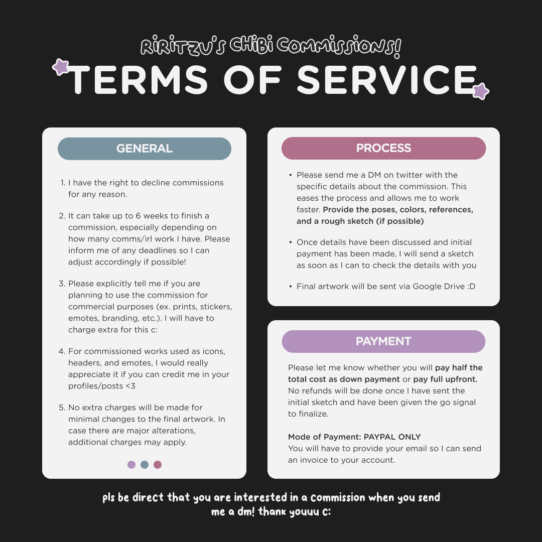 EMERGENCY CHIBI C☆MMS !!
- opening some slots to help with my grandpa's medical bills. pls check all the details below and send me a dm if interested <3

my kofi is also open for donos! i would really appreciate any help i can get to support my family 🤍 ko-fi.com/riritzu